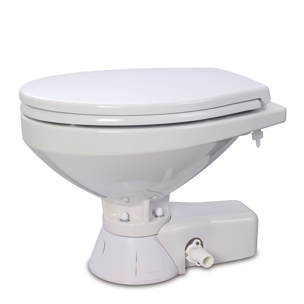 Jabsco Quiet Flush Raw Water Toilet - Regular Bowl w/Soft Close Lid - 12V [37245-4192] | Catamaran Supply