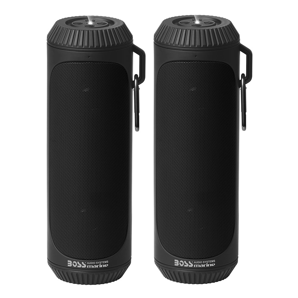 Boss Audio Bolt Marine Bluetooth Portable Speaker System w/Flashlight - Pair - Black [BOLTBLK] | Catamaran Supply