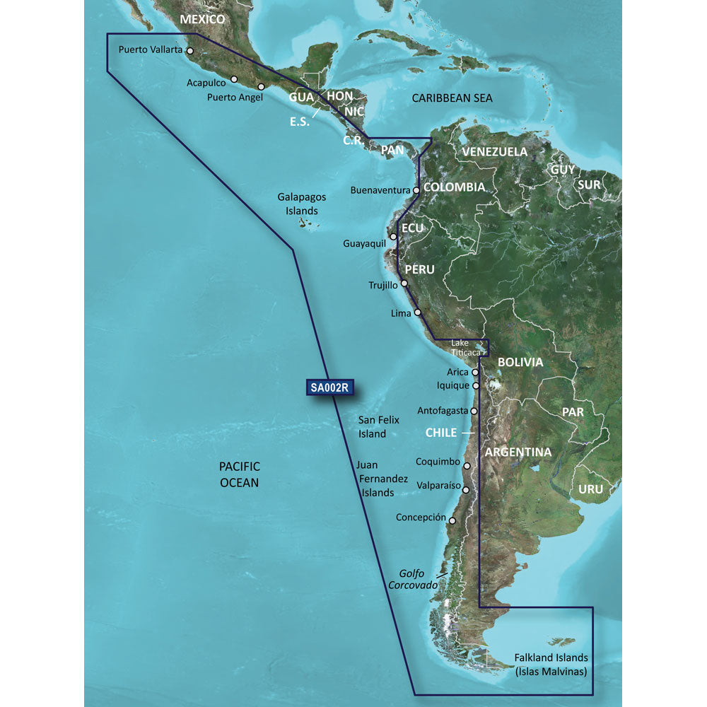 Garmin BlueChart g3 Vision HD - VSA002R - South America West Coast - microSD/SD [010-C1063-00] | Catamaran Supply