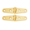 Whitecap Strap Hinge - Polished Brass - 4" x 1" - Pair [S-604BC] | Catamaran Supply