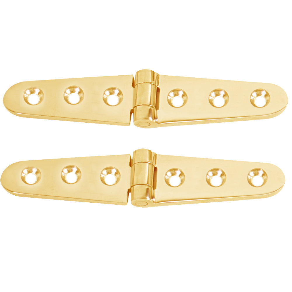 Whitecap Strap Hinge - Polished Brass - 6" x 1-1/8" - Pair [S-605BC] | Catamaran Supply
