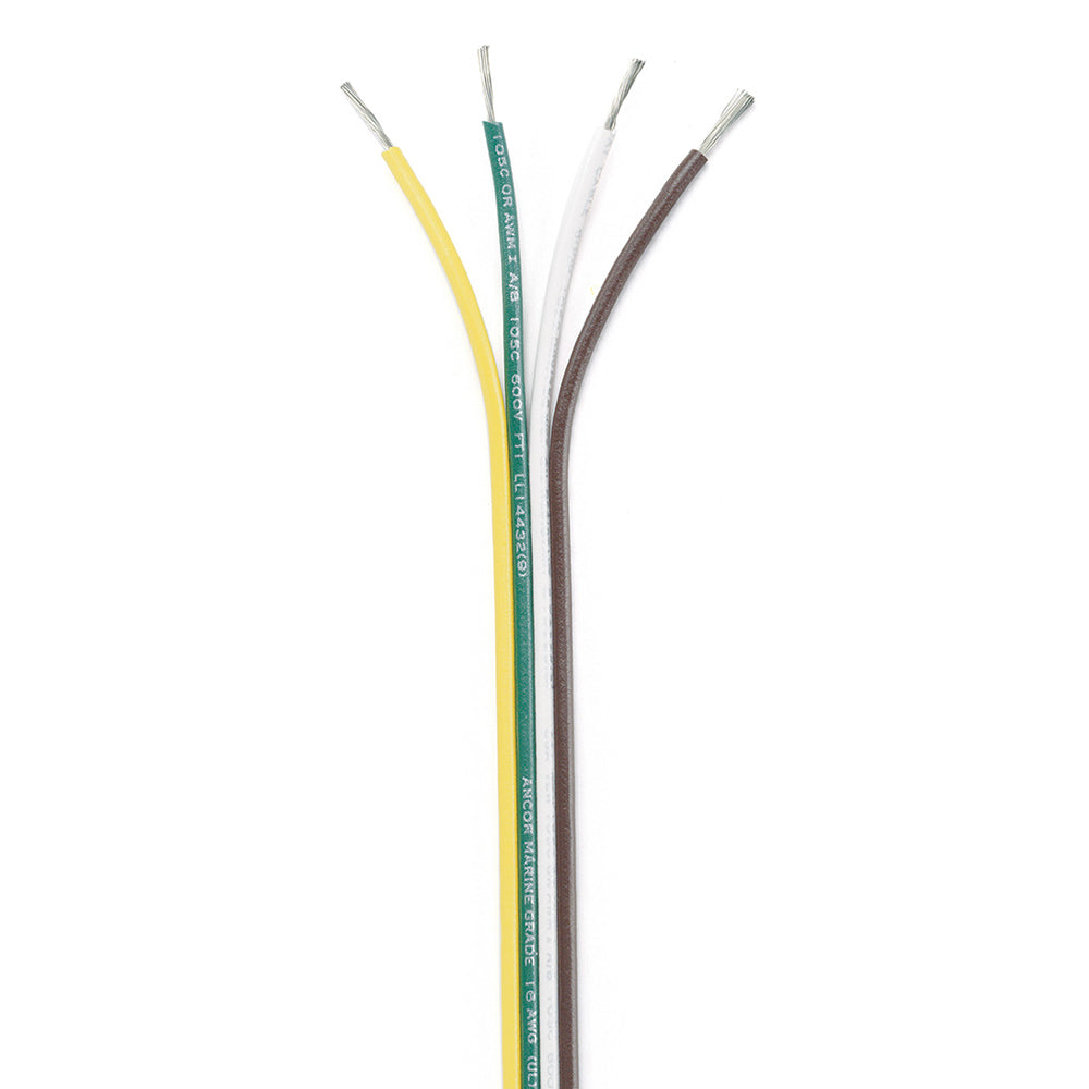 Ancor Ribbon Bonded Cable - 16/4 AWG - Brown/Green/White/Yellow - Flat - 100' [154510] | Catamaran Supply