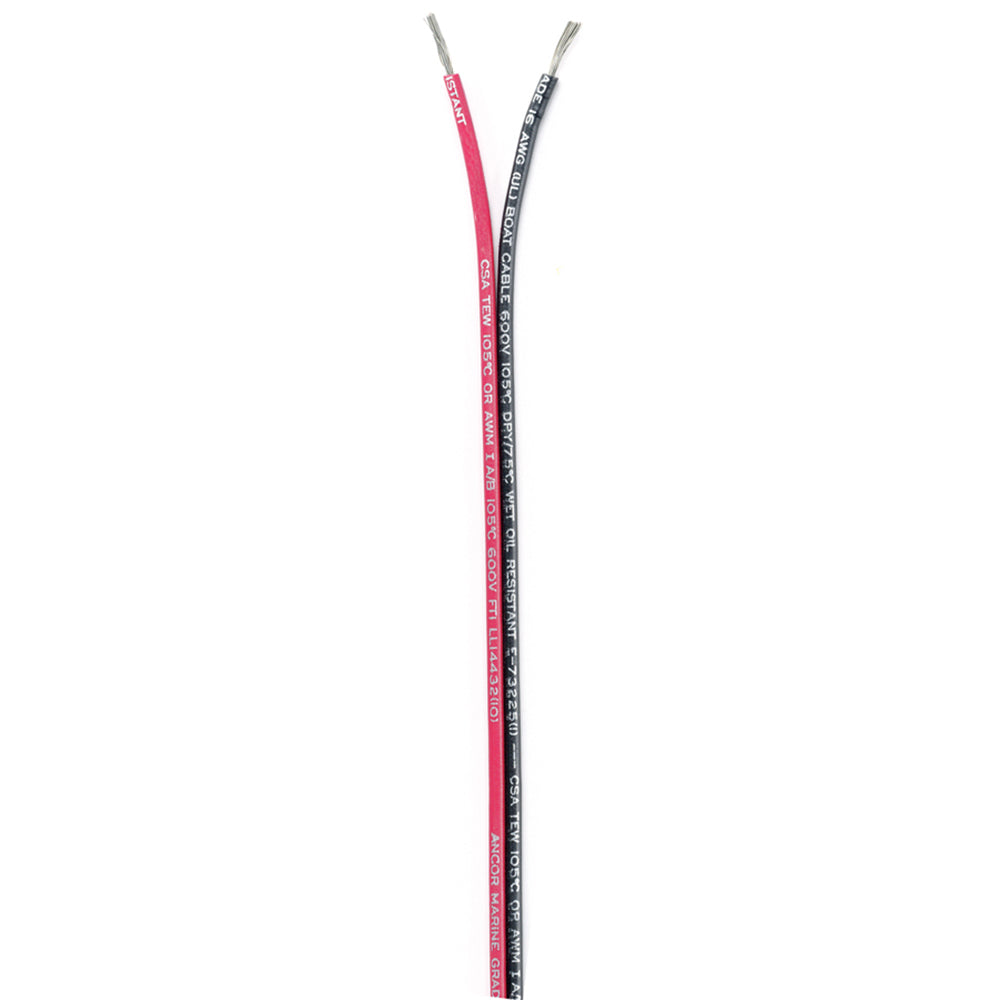 Ancor Ribbon Bonded Cable - 16/2 AWG - Red/Black - Flat - 100' [153110] | Catamaran Supply