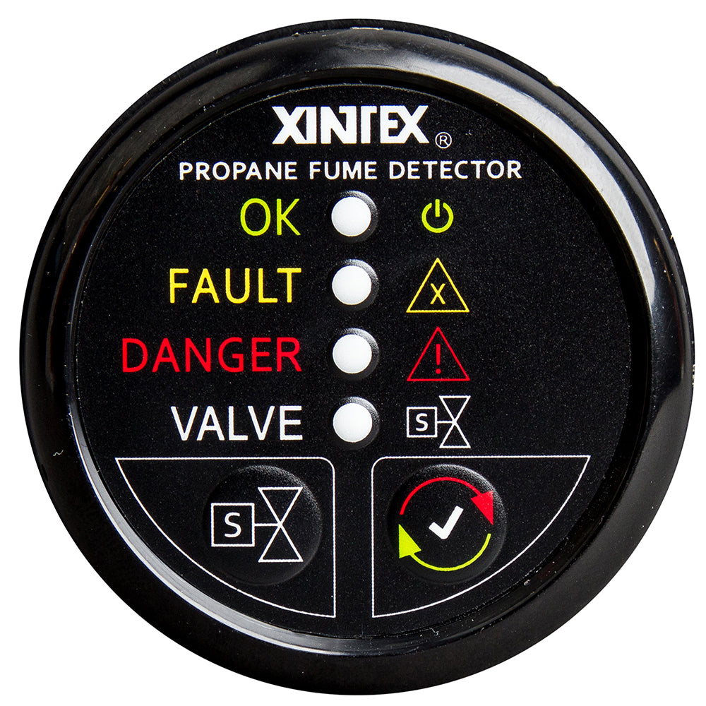 Xintex Propane Fume Detector w/Plastic Sensor & Solenoid Valve - Black Bezel Display [P-1BS-R] | Catamaran Supply