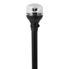 Attwood LightArmor All-Around Light - 12" Black Pole - Black Horizontal Composite Base w/Adapter [5558-P12A7] | Catamaran Supply