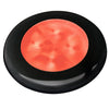 Hella Marine Slim Line LED 'Enhanced Brightness' Round Courtesy Lamp - Red LED - Black Plastic Bezel - 12V [980507251] | Catamaran Supply