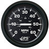 Faria Euro Black 4" Speedometer 60MPH -GPS [32816] | Catamaran Supply