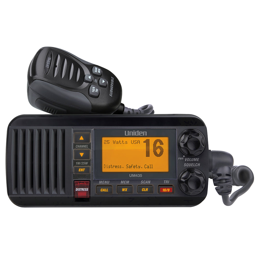 Uniden UM435 Fixed Mount VHF Radio - Black [UM435BK] | Catamaran Supply
