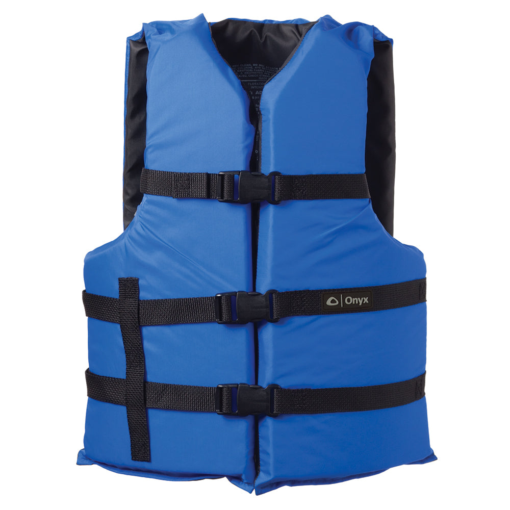 Onyx Nylon General Purpose Life Jacket - Adult Oversize - Blue [103000-500-005-12] | Catamaran Supply