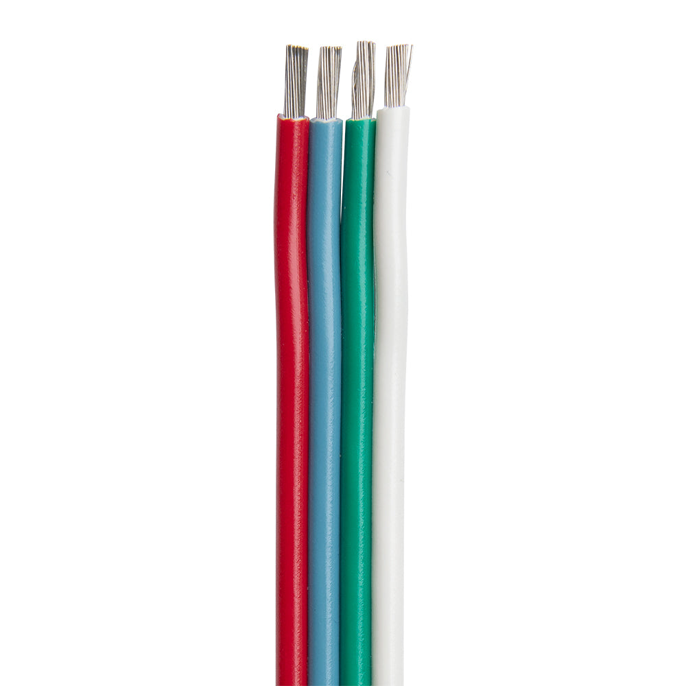 Ancor Flat Ribbon Bonded RGB Cable 18/4 AWG - Red, Light Blue, Green  White - 100 [160010] | Catamaran Supply