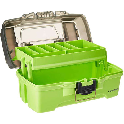 Plano 1-Tray Tackle Box w/Dual Top Access - Smoke  Bright Green [PLAMT6211] | Catamaran Supply
