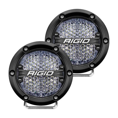 RIGID Industries 360-Series 4" LED Off-Road Fog Light Diffused Beam w/White Backlight - Black Housing [36208] | Catamaran Supply
