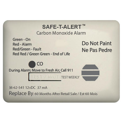 Safe-T-Alert 62 Series Carbon Monoxide Alarm - 12V - 62-541-Marine Surface Mount - White [62-541-MARINE] | Catamaran Supply
